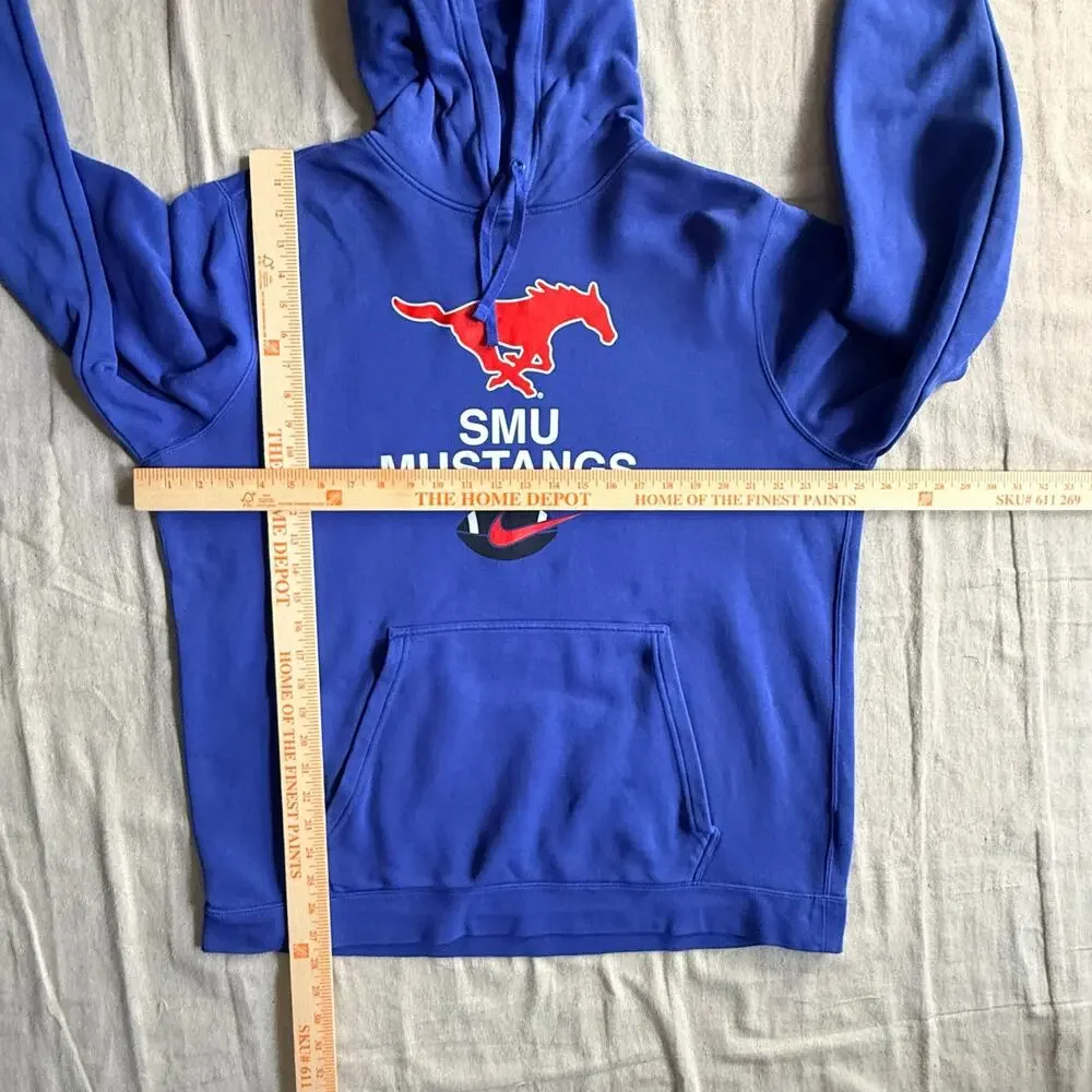 Nike Sweatshirt Men's XL SMU Mustangs NCAA Blue Fleece Pullover Hoodie Blue Gym